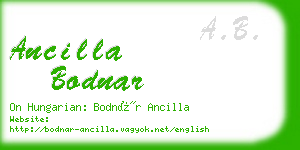 ancilla bodnar business card